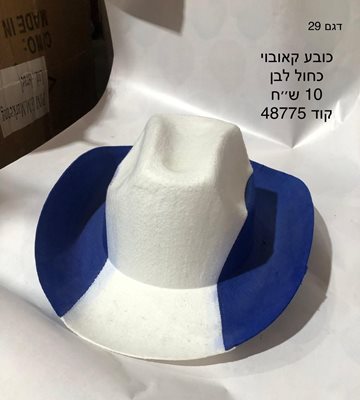 כובע קאובוי כחול לבן