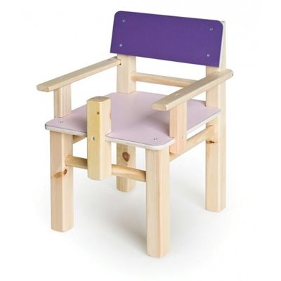 כסא עץ עם ידיות ופומל
