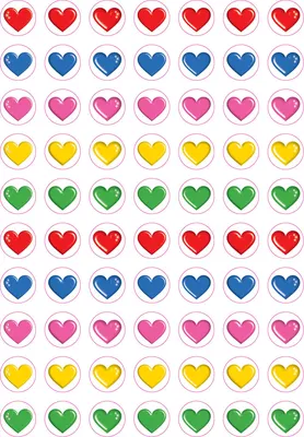 מדבקות לבבות בעיגול 12 ממ